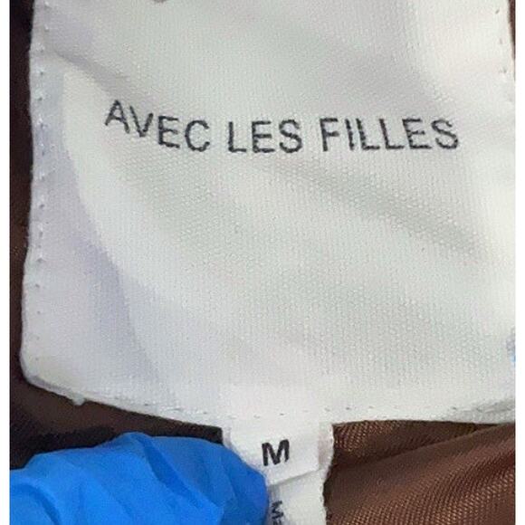 Avec Les Filles Faux Leather Long Puffer Coat Jacket Size Medium - Picture 5 of 6